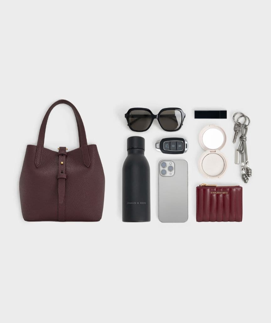 CHARLES&KEITH Beryl ベリル リサイクルレザー バケツバッグ