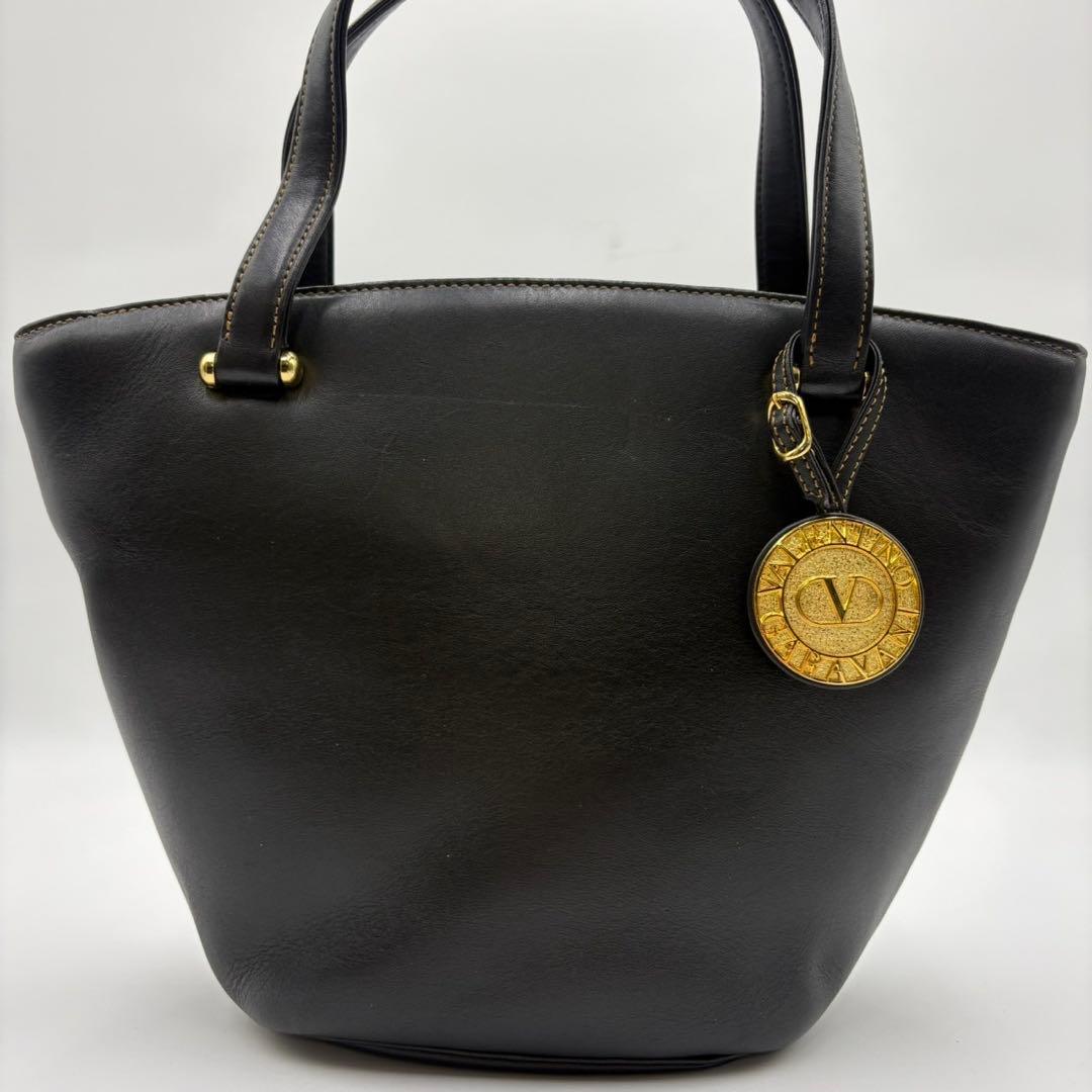 美品✨ヴァレンティノガラヴァーニ　ハンドバッグ　バケツ型　ゴールド金具　ブラック