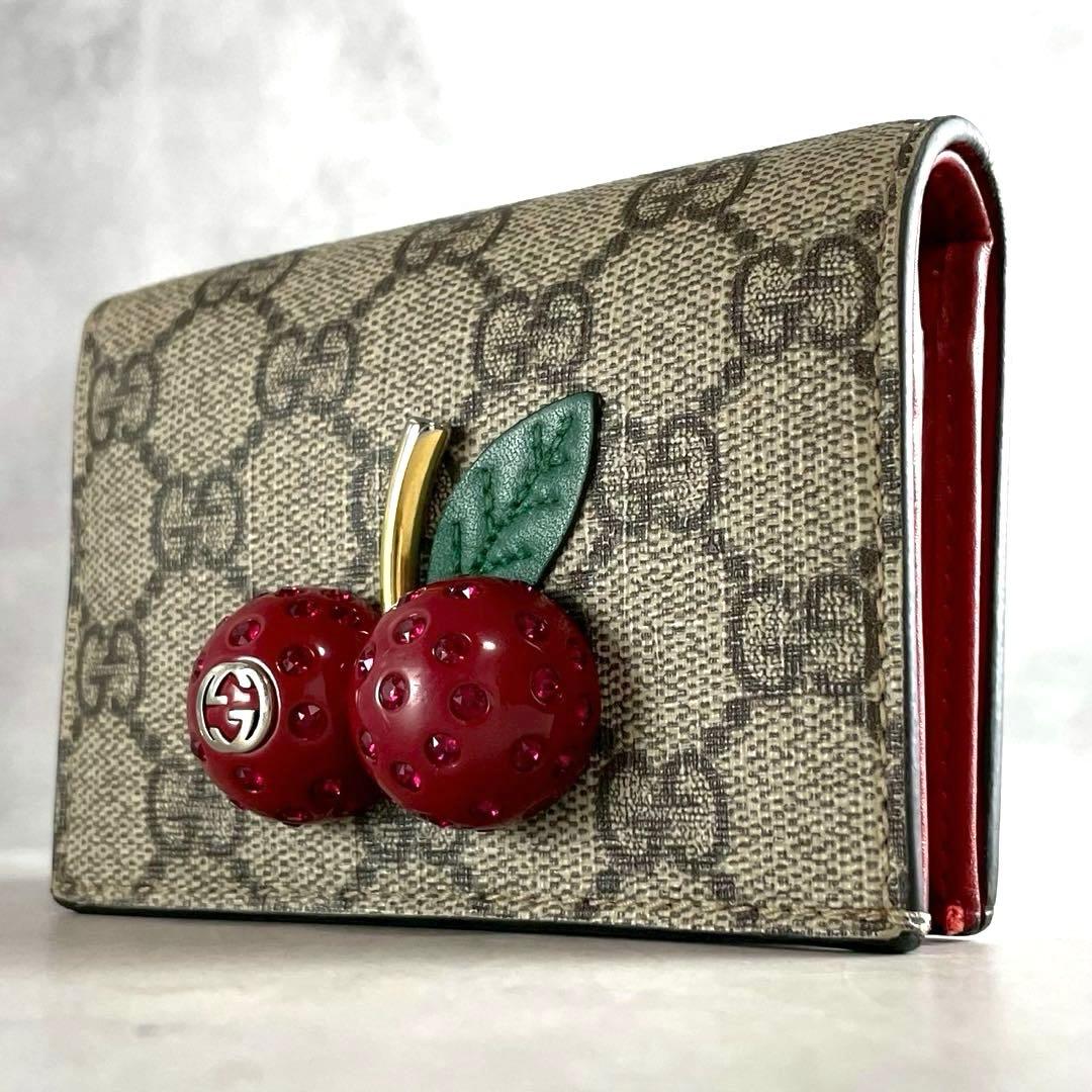 美品 ✨ GUCCI 折り財布 チェリー GGスプリーム
