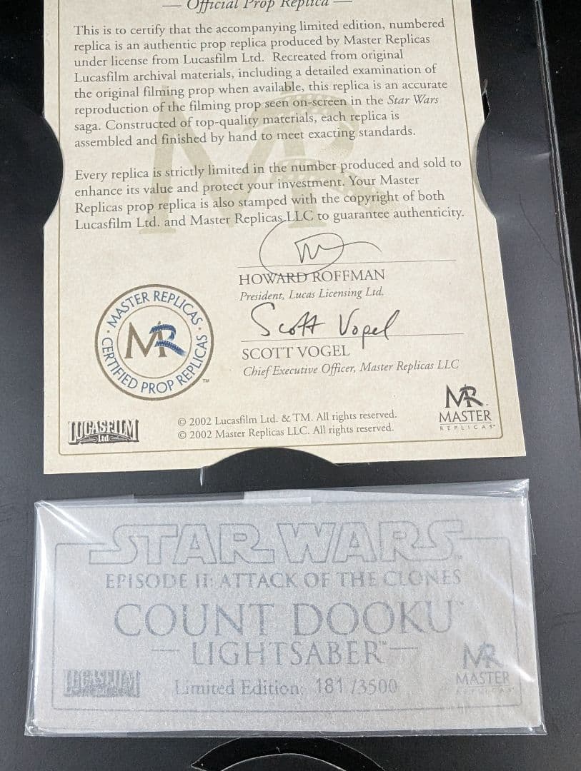 Ｋ*様 3500本限定 スターウォーズEP3 ドゥークー 1/1マスターレプリカ