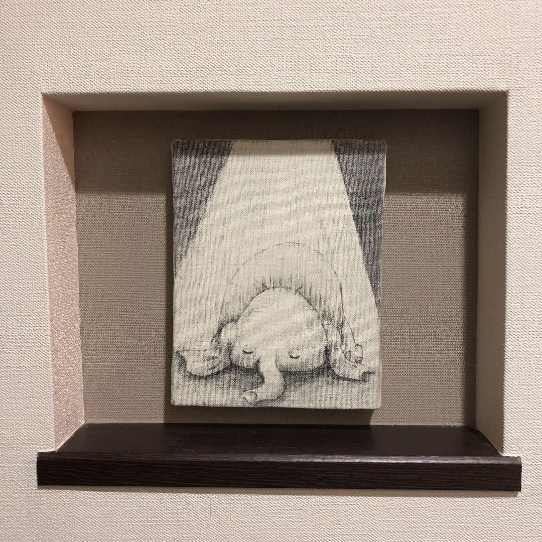 鉛筆画　「ねむるぞう」　原画　キャンバスF0