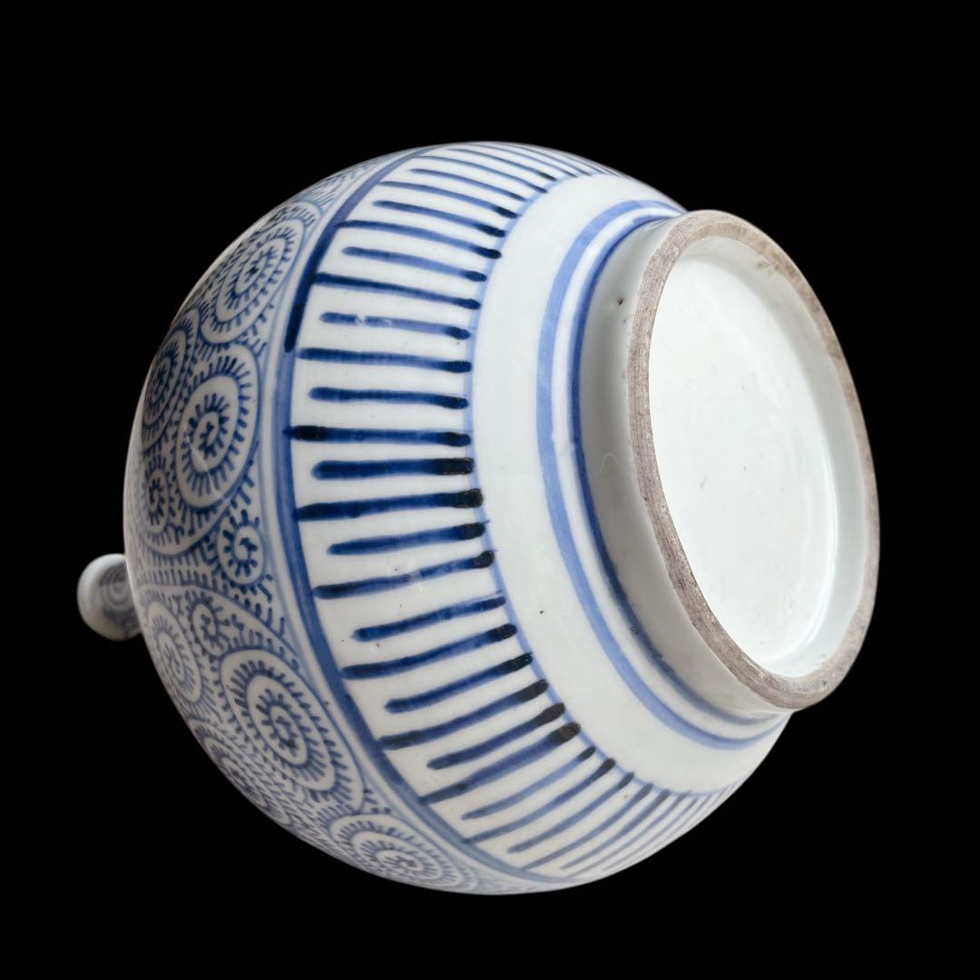 古伊万里 大徳利 花瓶 蛸唐草 染付け 骨董品 アンティーク 陶器 大きい