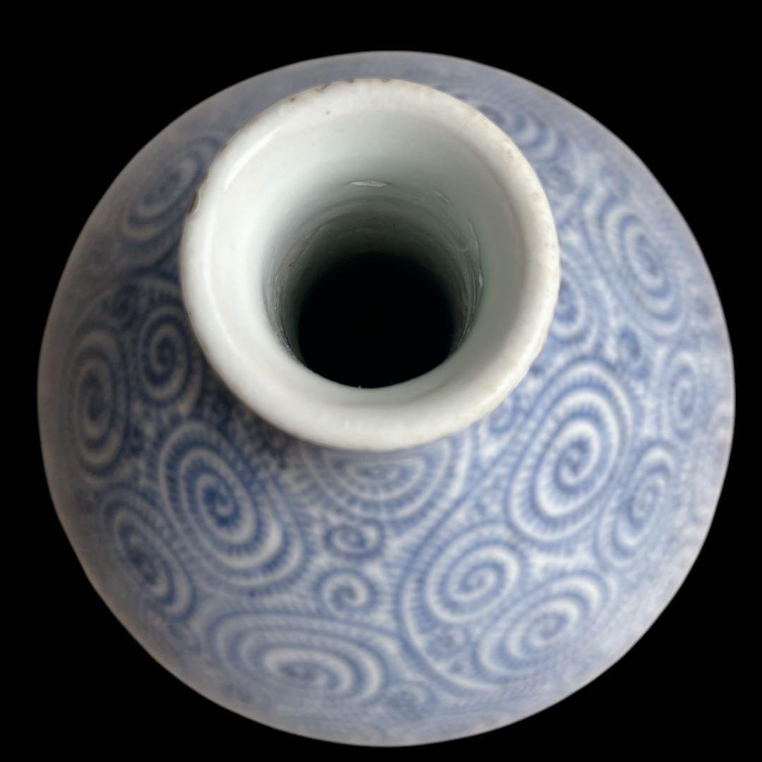 古伊万里 大徳利 花瓶 蛸唐草 染付け 骨董品 アンティーク 陶器 大きい