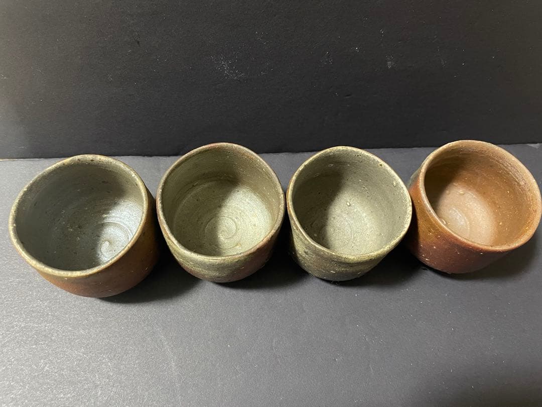 備前焼　鈴木常喜 作　酒器セット　ぐい呑・徳利・湯呑み・お猪口　銘あり