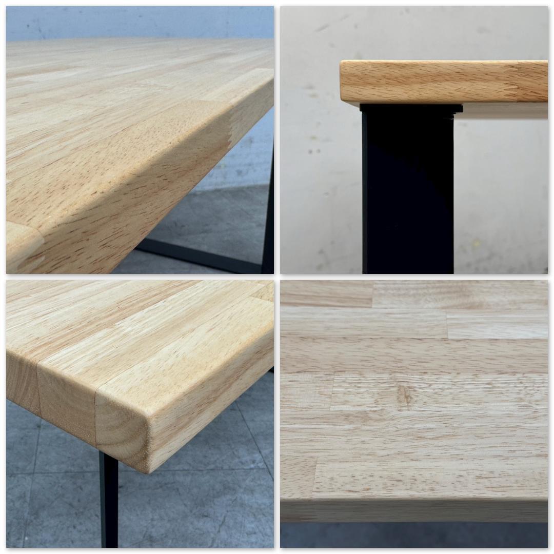 T1238☆展示品☆カナデモノ テーブル ラバーウッド W1400 アイアン