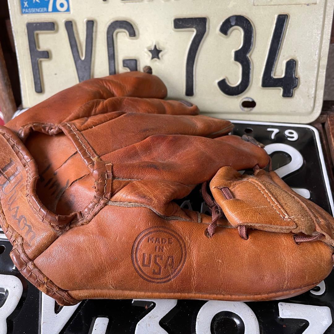 40s〜50sOLDアメリカアンティーク野球グローブ本革レザーUSAヴィンテージ