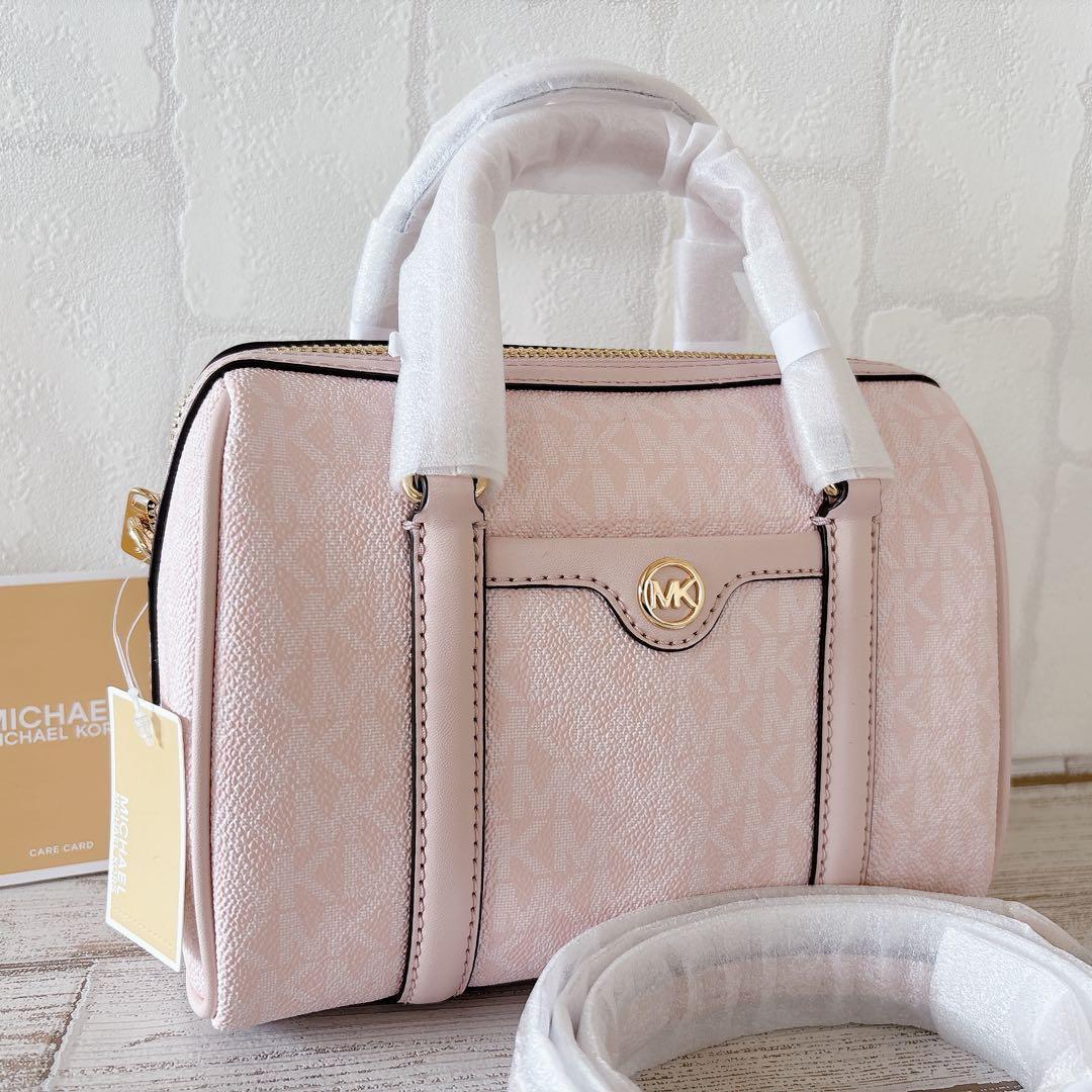 新品未使用✨マイケルコース ミニボストン ハンドバッグ2way MKロゴ ピンク