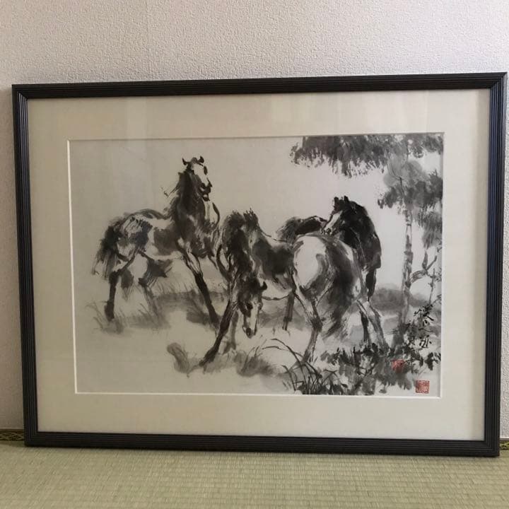 水墨画 馬 絵画 水墨画 馬の絵 八骏馬 世界有名な 水墨画 馬の