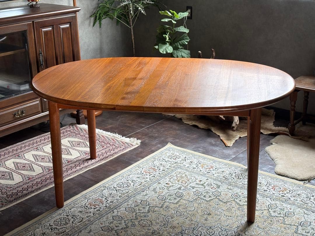 希少　北欧　エクステンションテーブル　伸長テーブル　チーク材　ビンテージ　IGZ