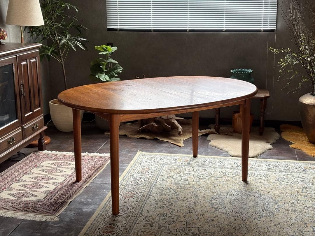 希少　北欧　エクステンションテーブル　伸長テーブル　チーク材　ビンテージ　IGZ