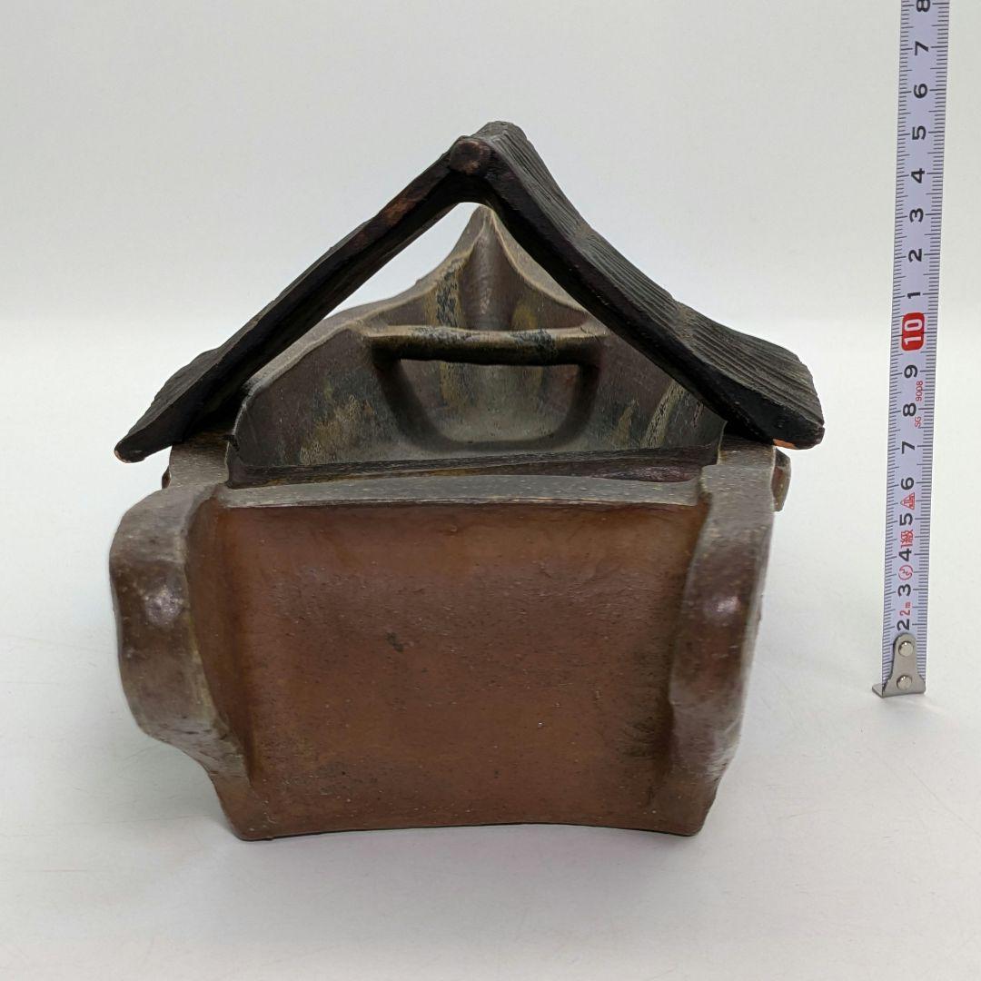 三村陶伯 備前焼 舟型花器 船形水盤 大型花器 フラワーベース 置物 花生 花