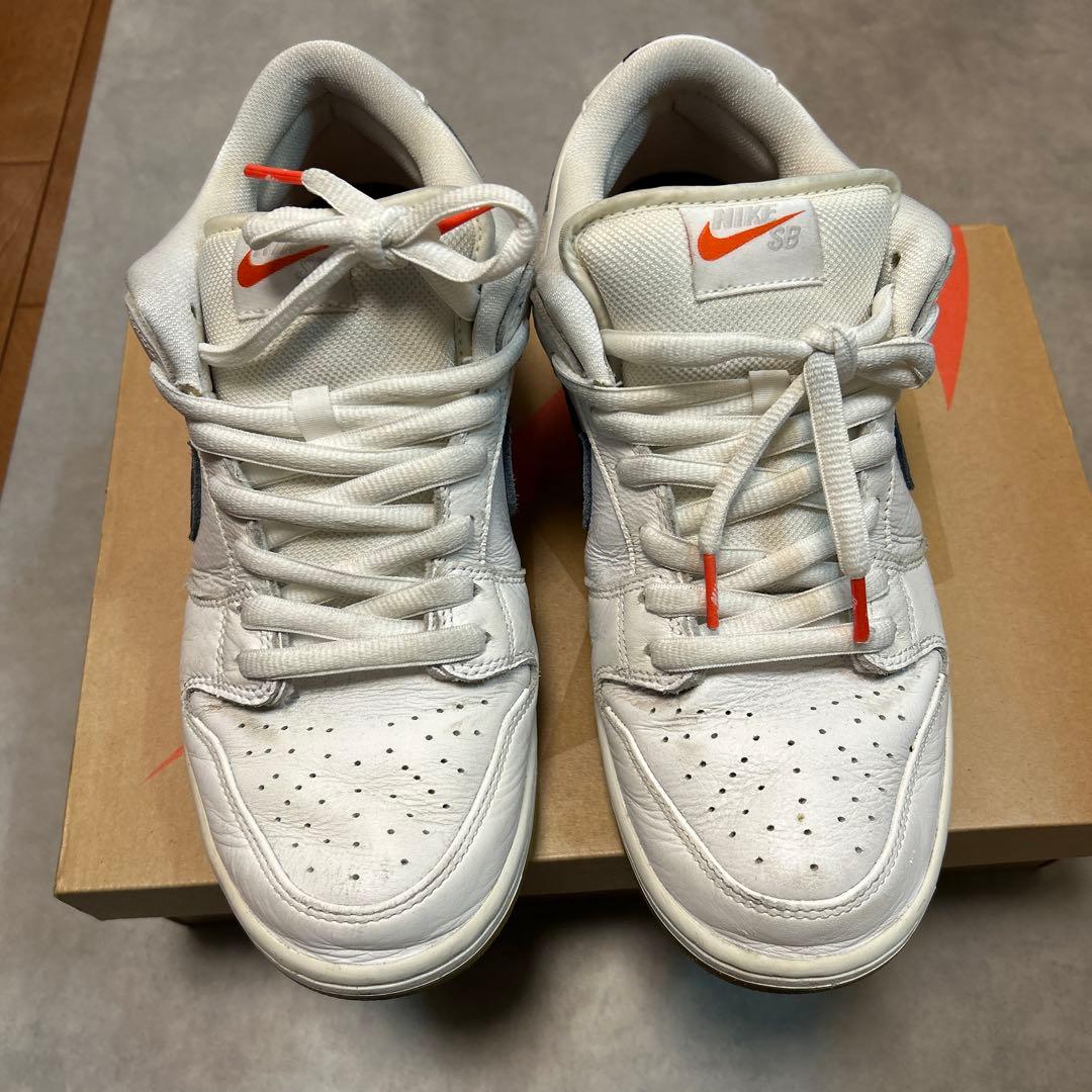 ナイキ SB ダンク ロー オレンジレーベル ホワイト ネイビー　27.5