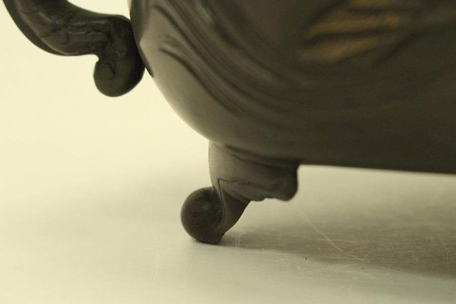 銅 水鳥模様 水盤(ZE490)