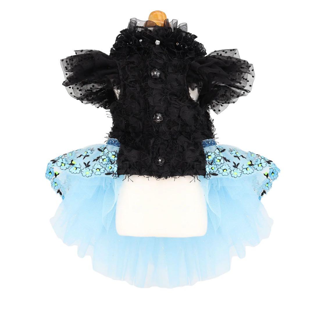 リュクスバーディLuxe birdieシルエットワンピバレッタセットブルー犬