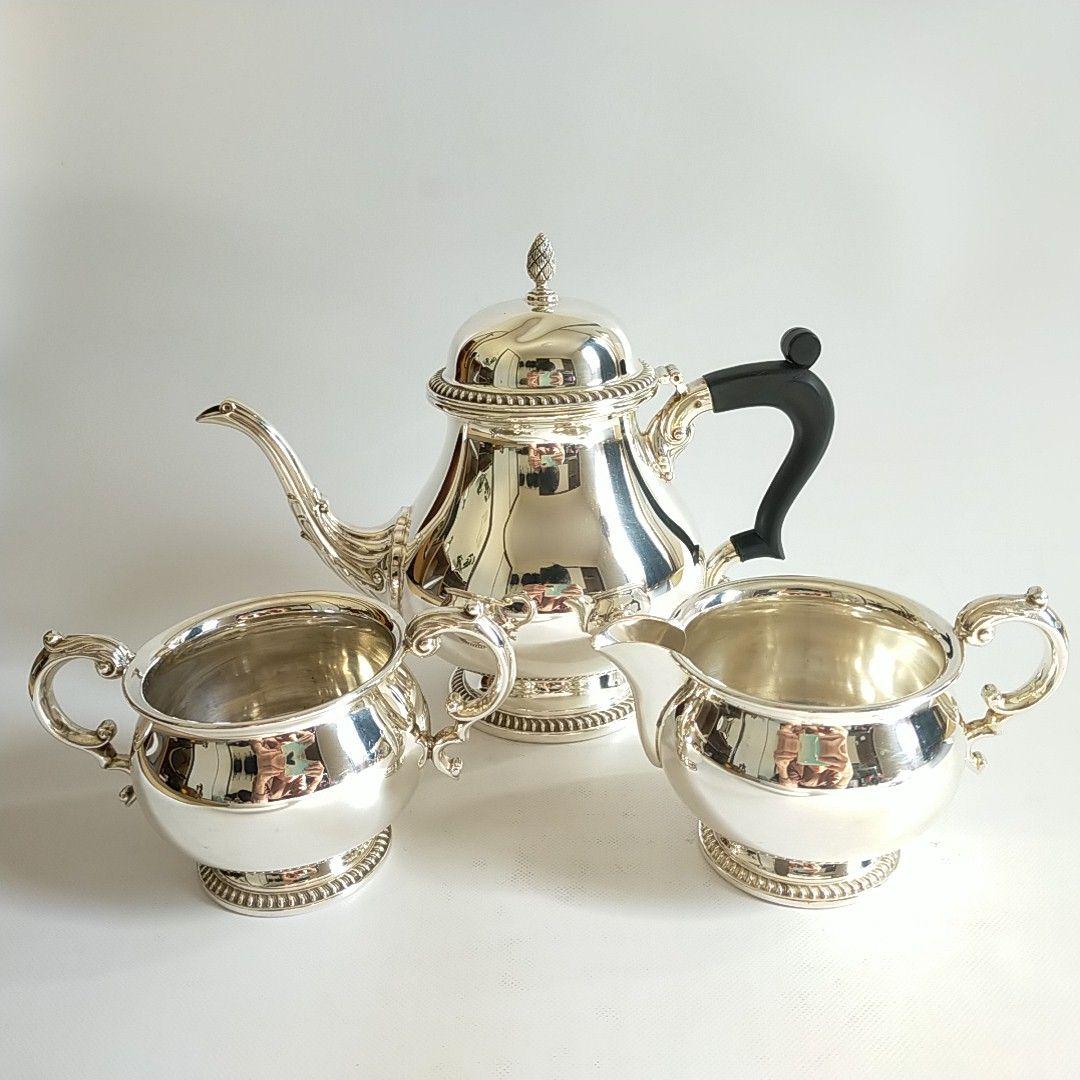 英国 Barker & Ellis ティーセット ポット シルバープレート & Ellis