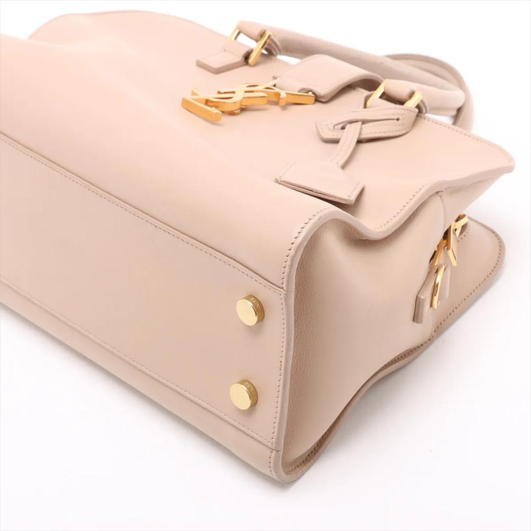 美品 サンローラン ベイビーカバス YSL ベージュ ハンドバック ゴールド金具