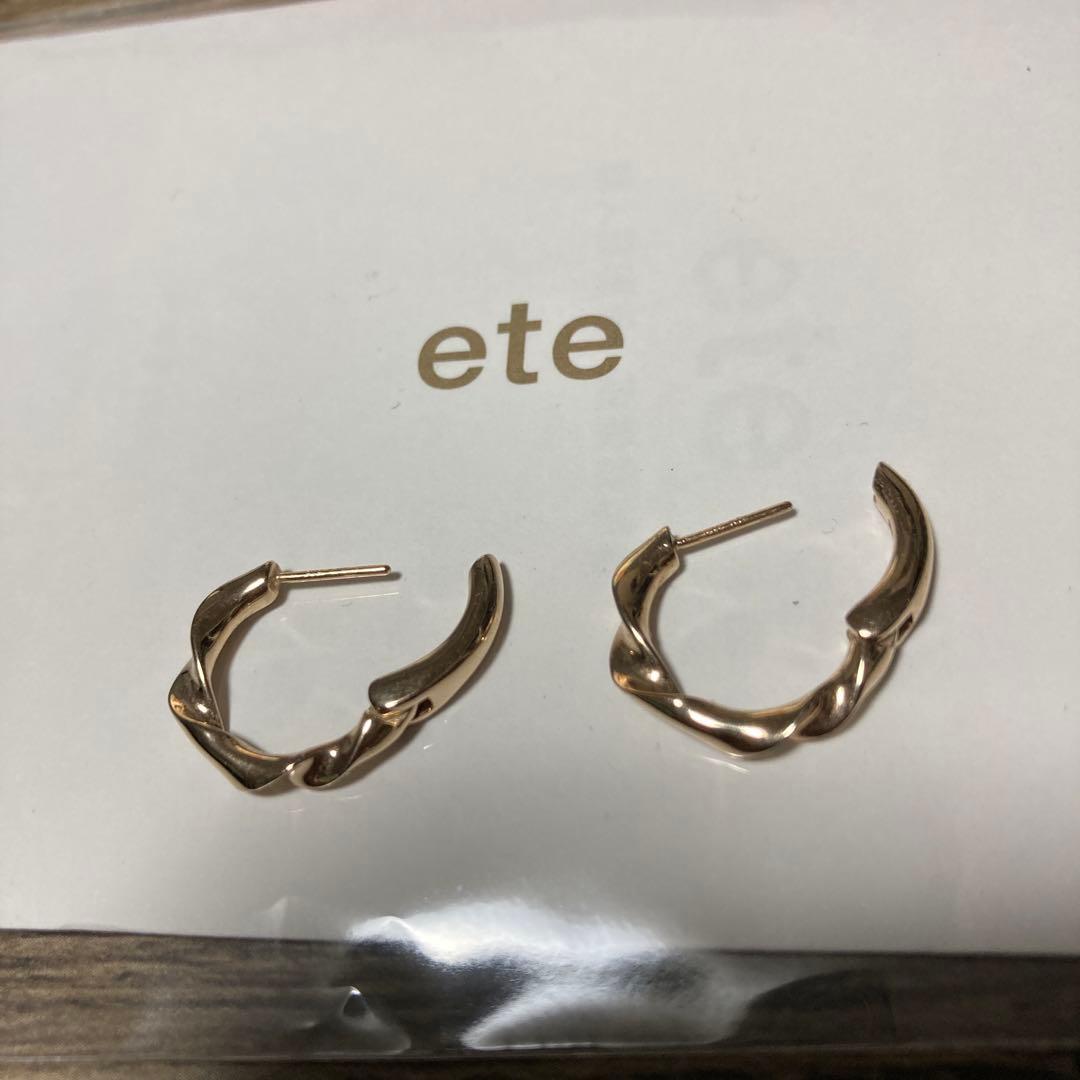 ete ハグピアス ツイストフープピアス MPG ミストピンクゴールド