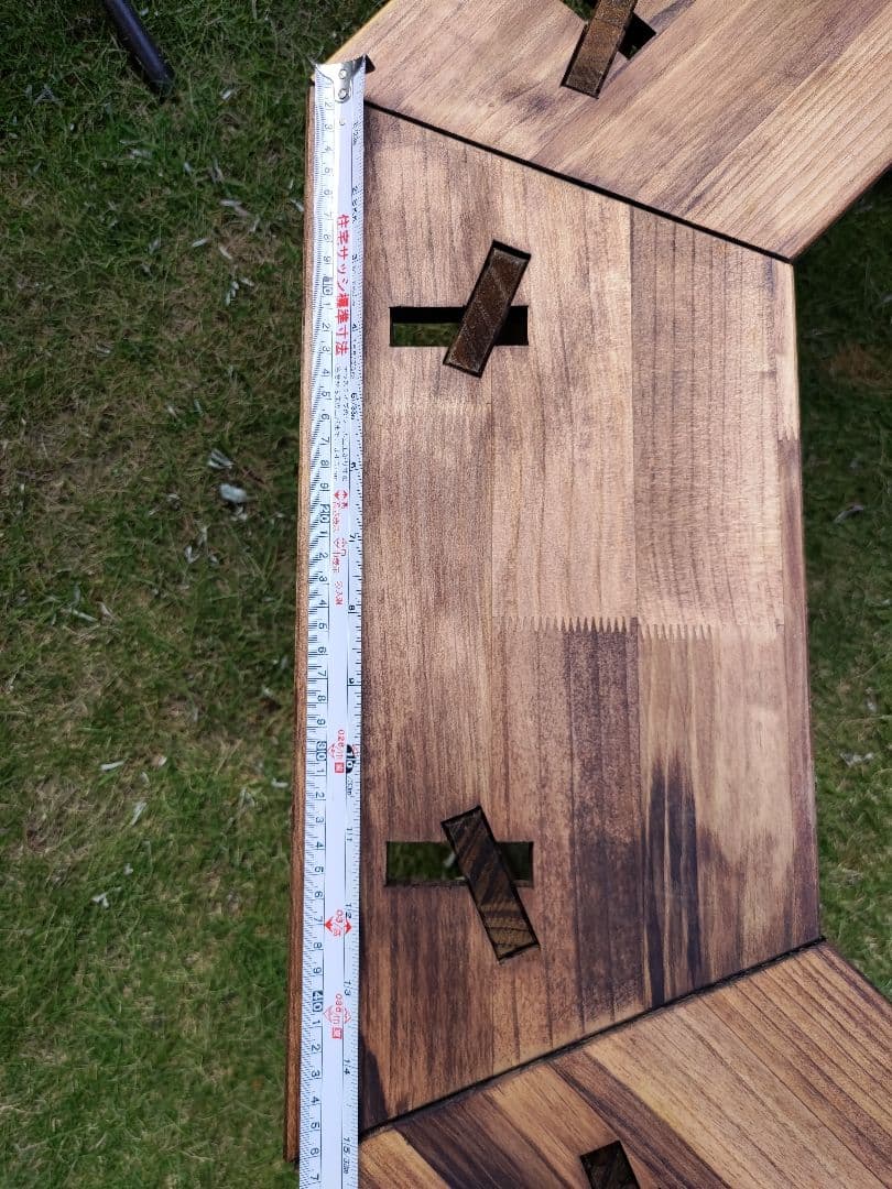 木製手作りキャンプテーブル 囲炉裏 組み立て卓 ファイヤーオクタゴン