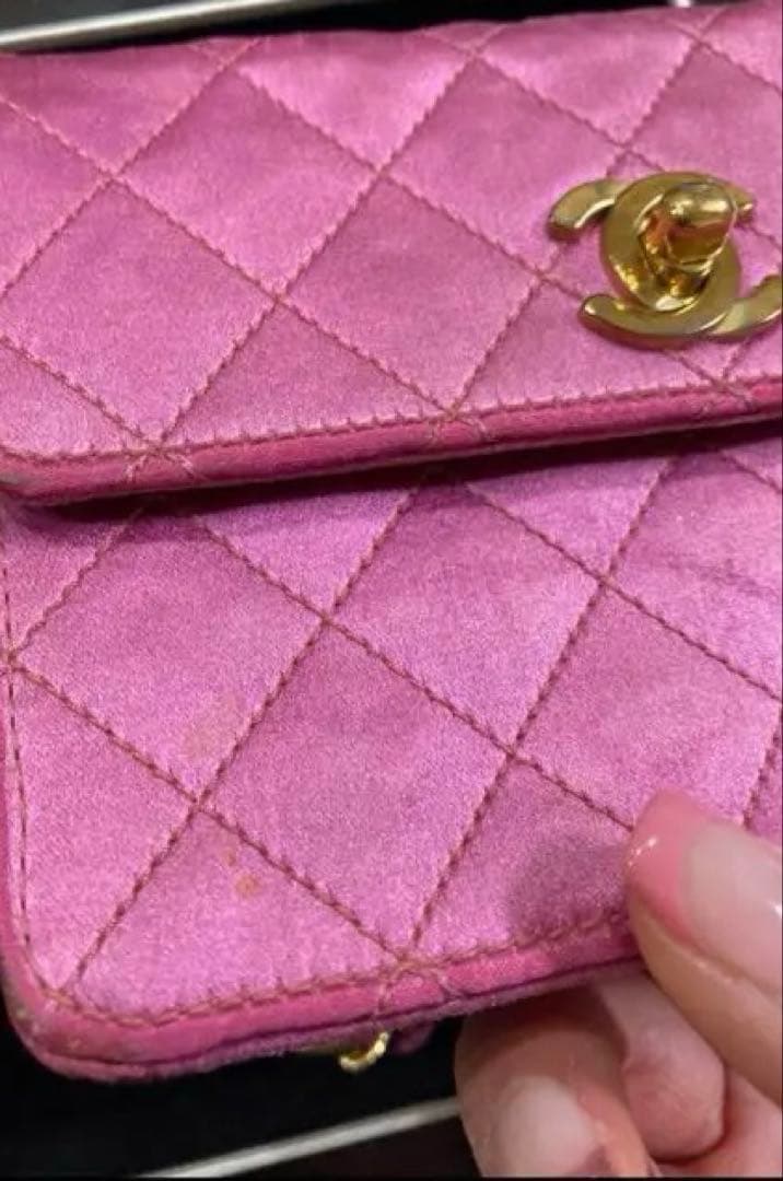 超レア★シャネル サテンピンクミニマトラッセ ショルダー バッグ