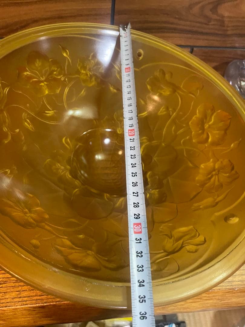 アールデコ フロストガラス 吊り下げライトのガラス② アンバー