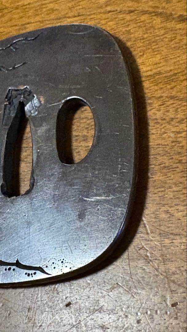 武具　刀装具　刀鍔在名　銅　 時代物　骨董