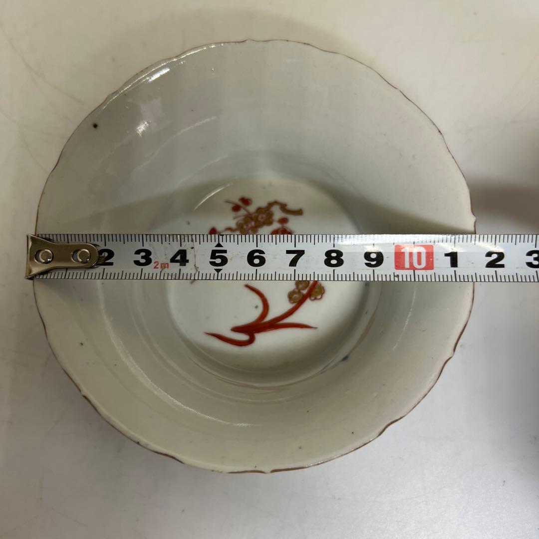 古伊万里 瑠璃金彩 向付5客 直径11.5㎝木箱付タルチ 東な8-0121☆2F