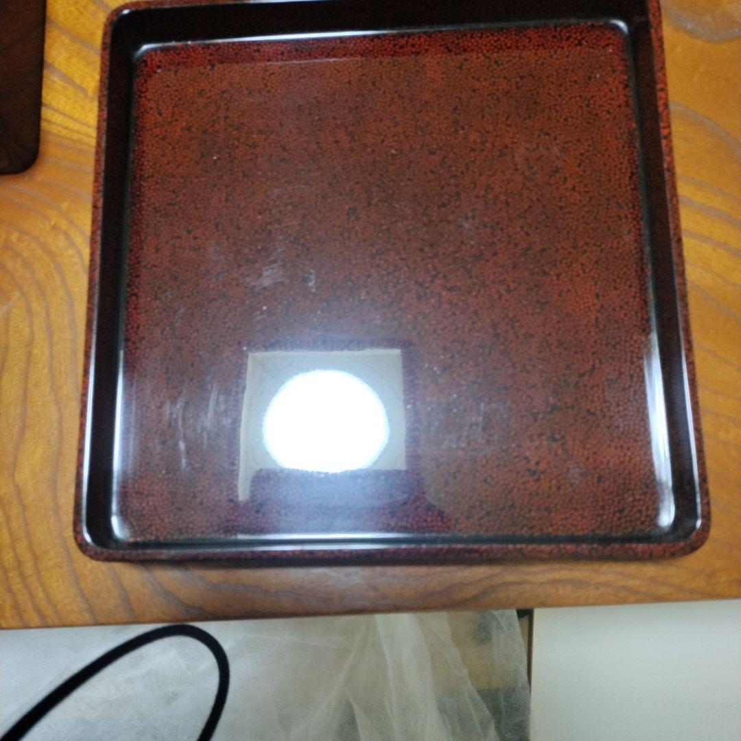 七々子塗　津軽塗　6、5寸重箱 3段　台付き