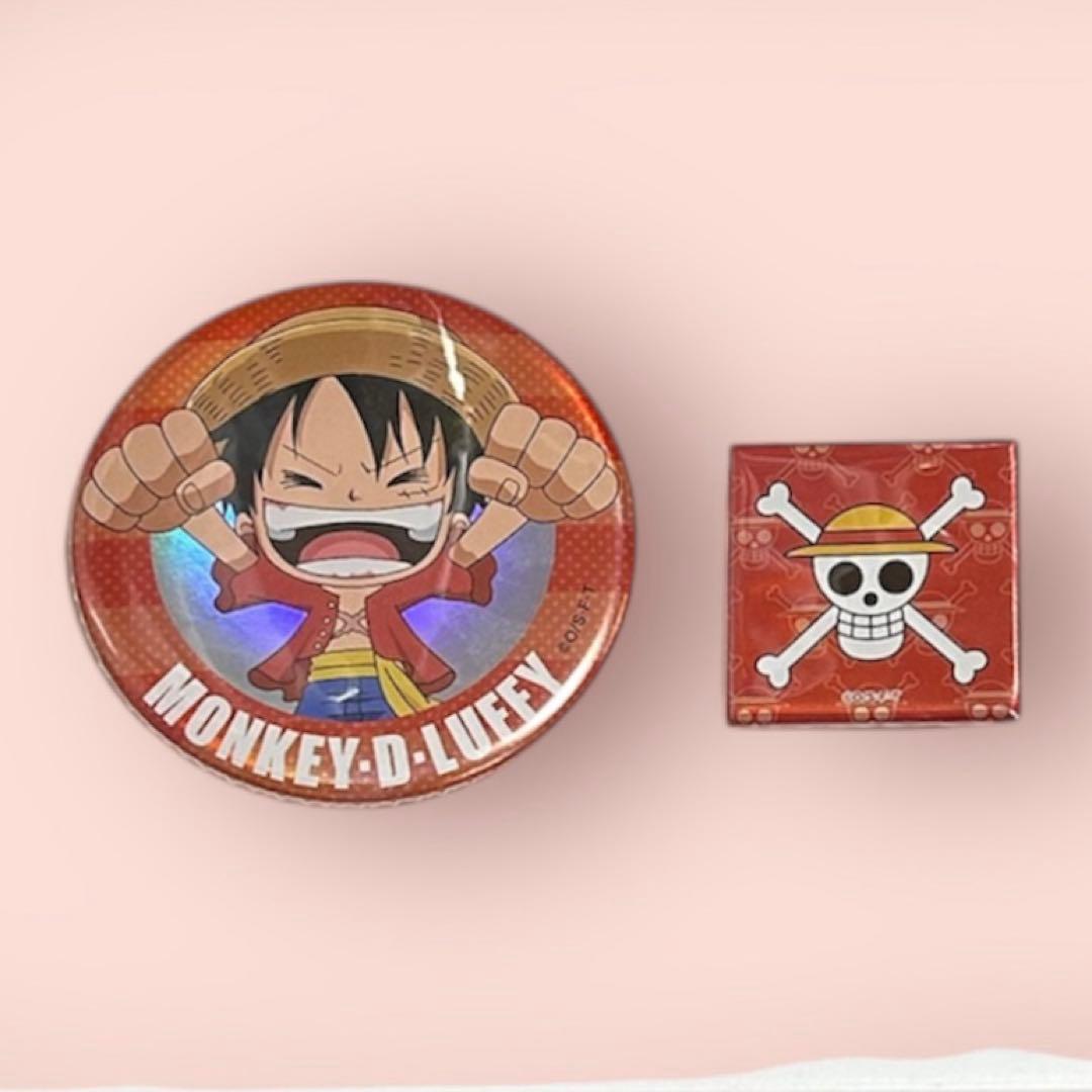 希少 ワンピース ルフィ ホログラ 缶バッジ セット やや傷汚れ有り