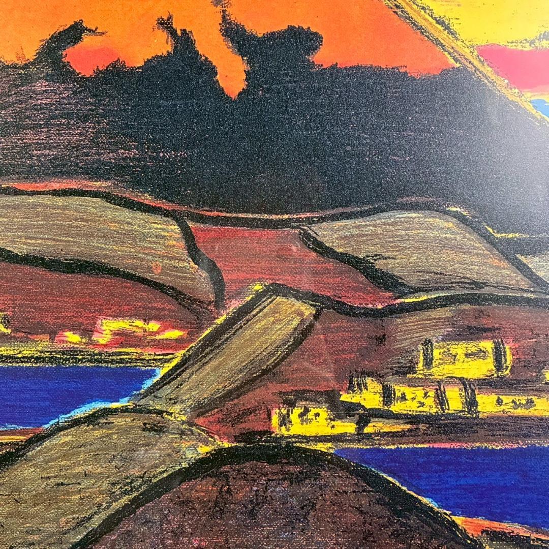 美品 田崎廣助「箱根の朱富士」リトグラフ 印章有 発行証明書有 豪華