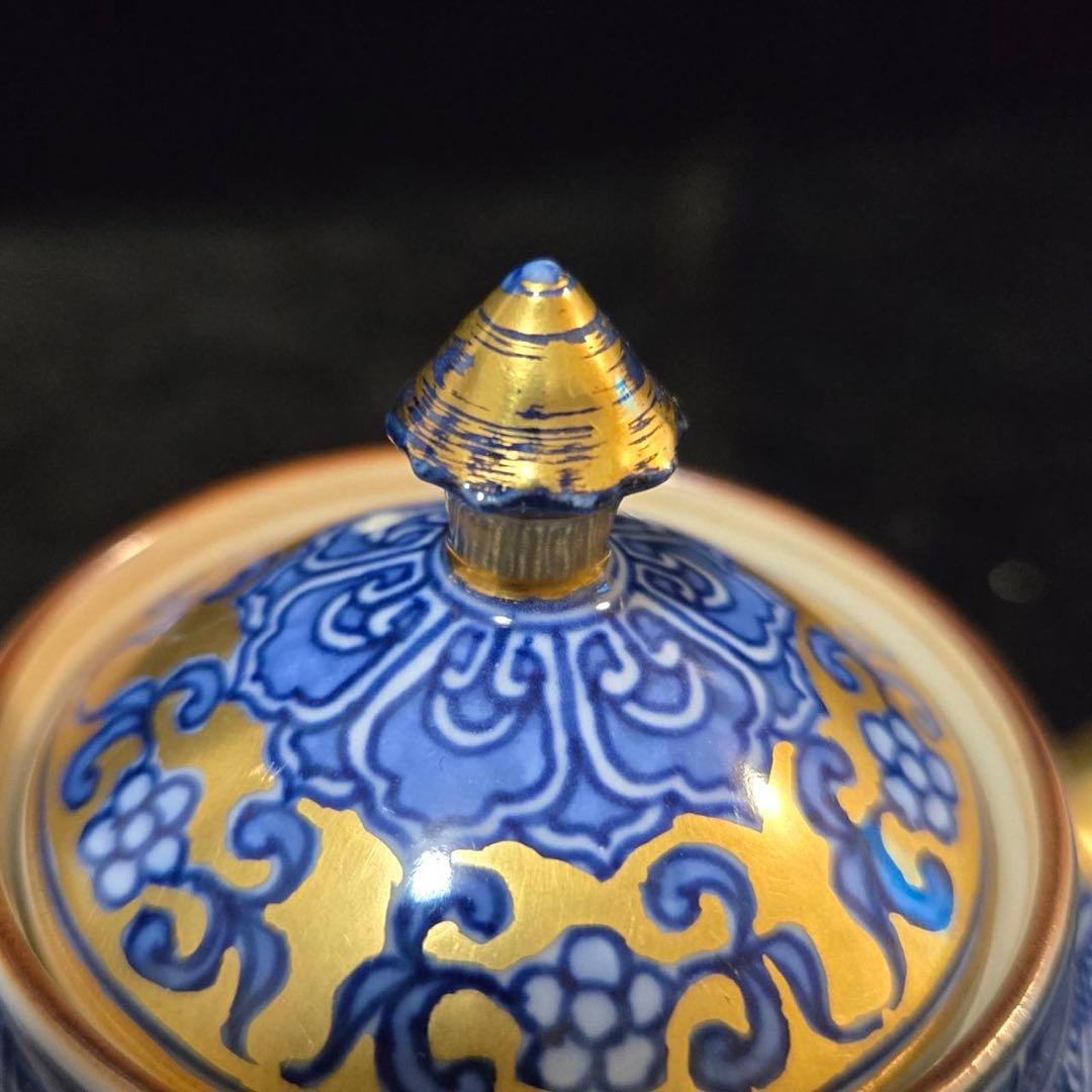 平安 清昌造 急須 共箱 急須 煎茶 宝瓶 京焼 陶器製 金地染