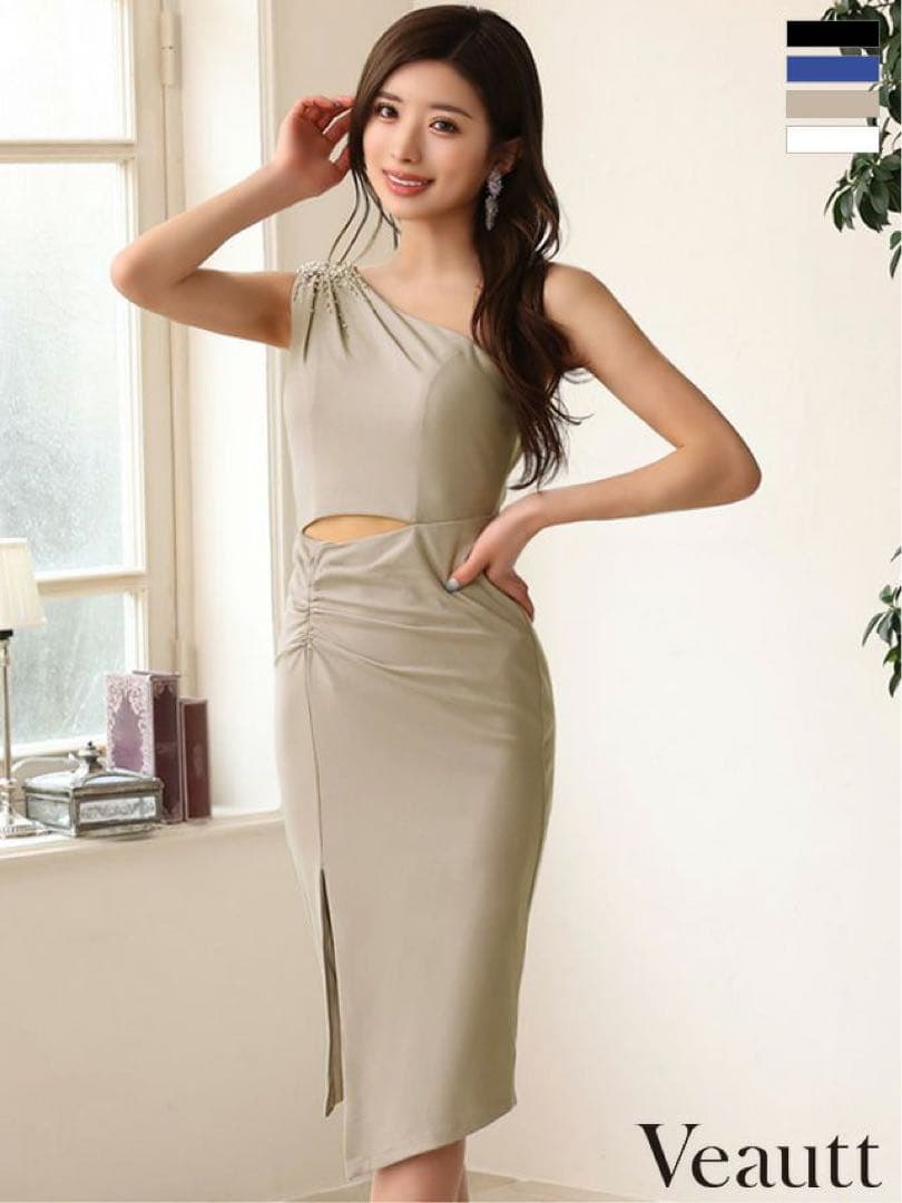 Veautt ワンショルダー ナイトドレス