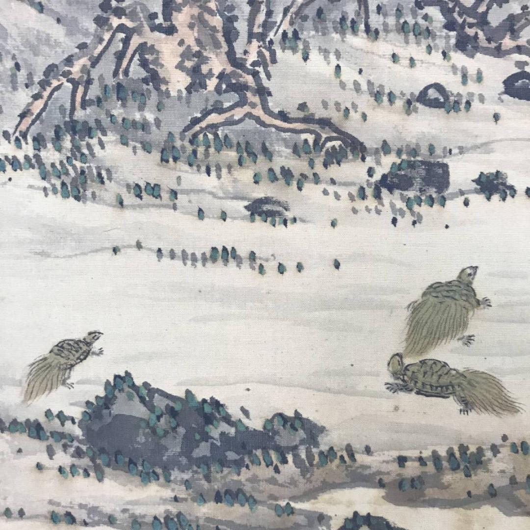 【真作】白海/高砂群鶴図/高砂図/掛軸☆宝船☆AB-522