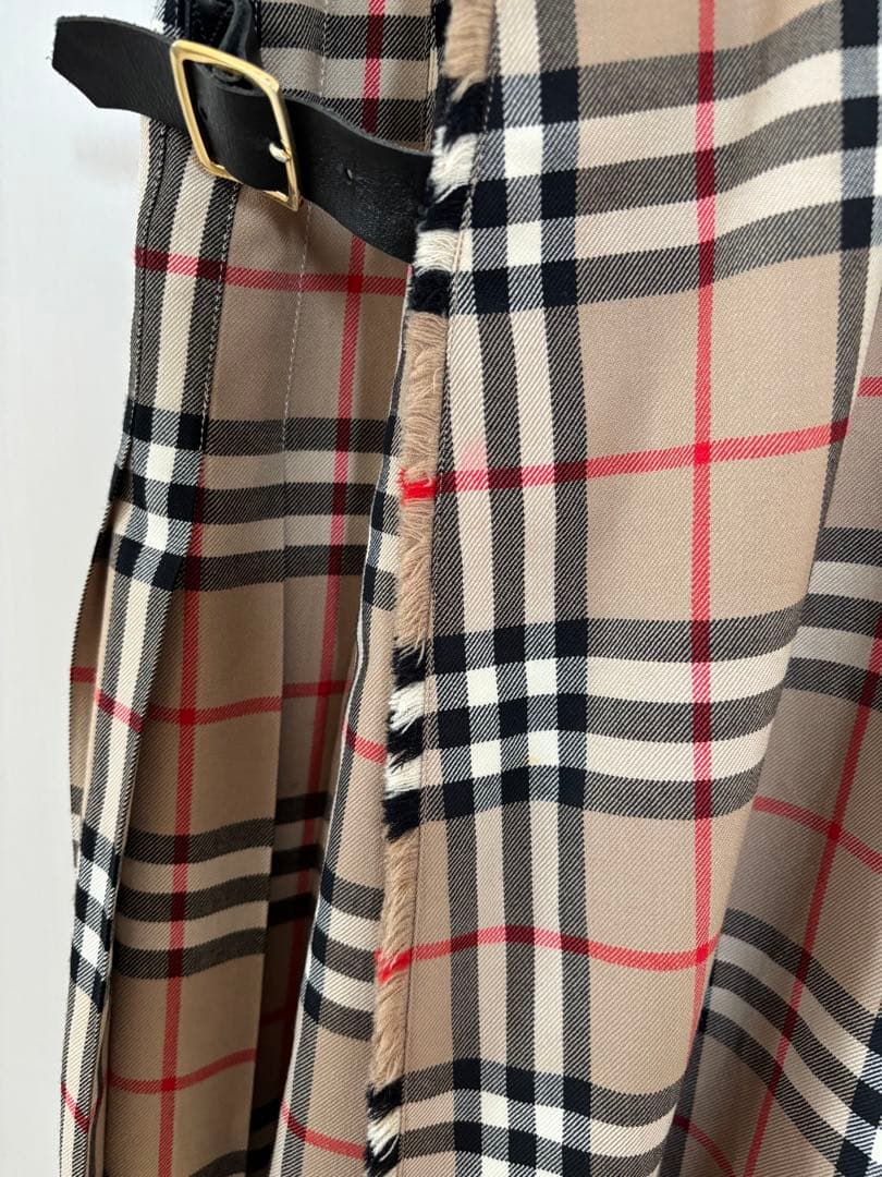 BURBERRY バーバリー 巻きスカート プリーツ膝下