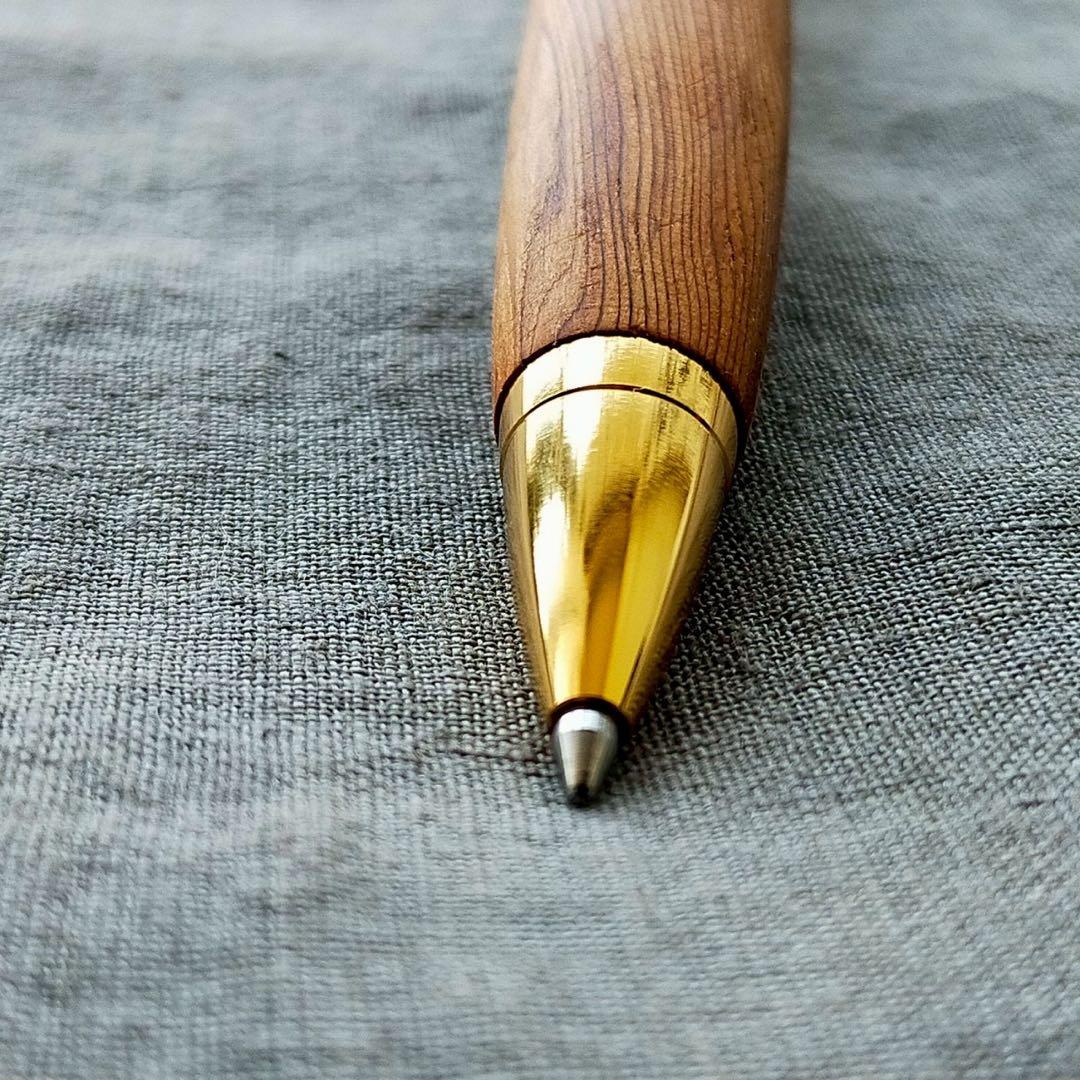 屋久杉 ハンドメイド 木軸ボールペン G2 天然木 ゴールド