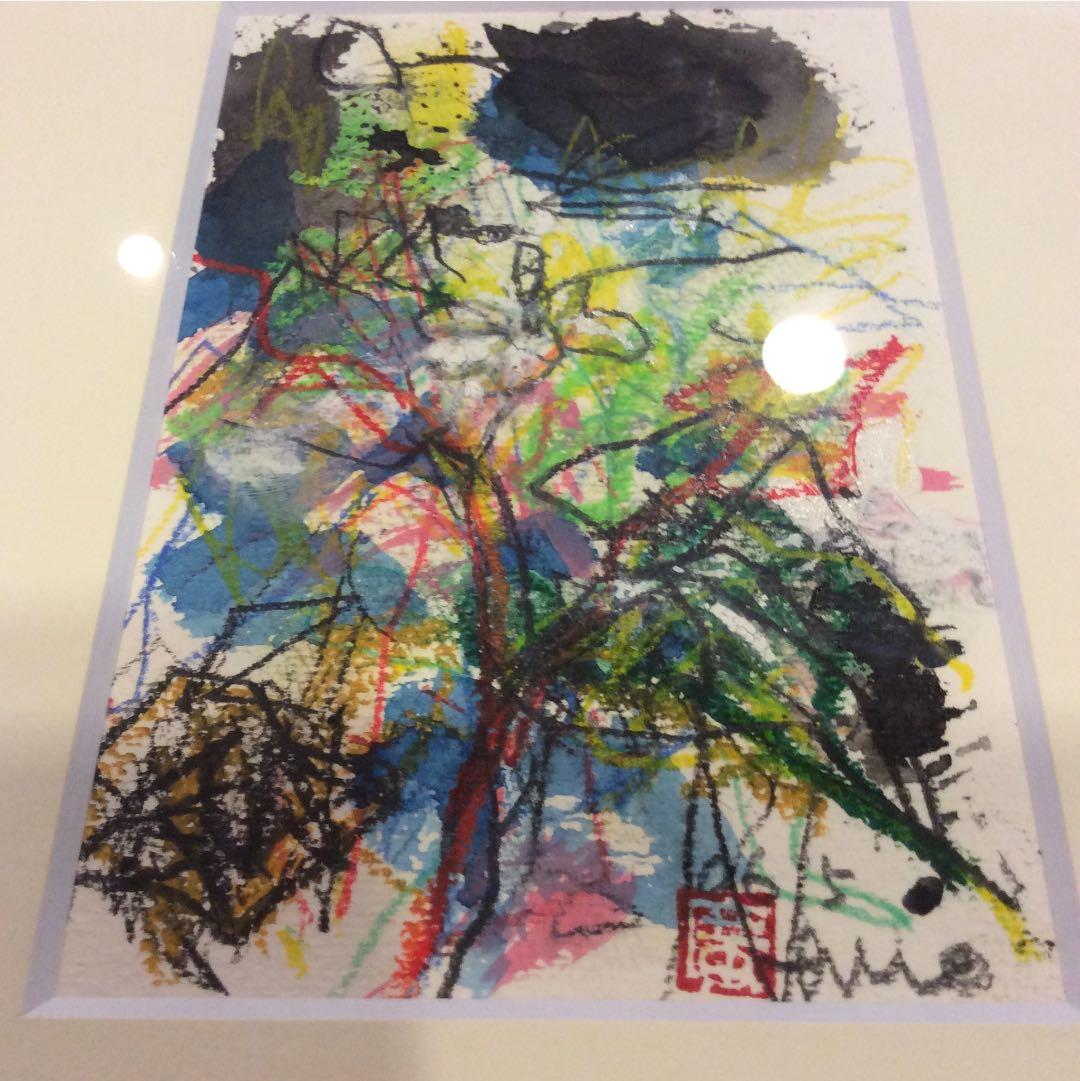 絵画 原画 作家サインあり (クレパス、水彩など)