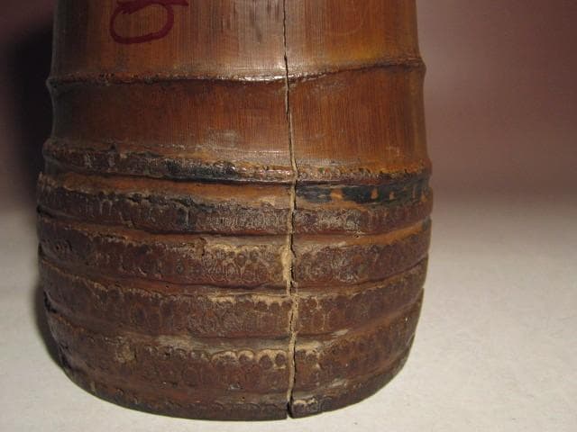 ☆裏千家六代 六閑斎　竹花入【瑞月】☆裏千家十四代淡々斎極め☆a522