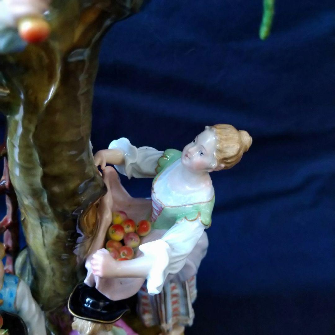 希少✤1924年以前マイセン(Meissen)『リンゴの収穫』