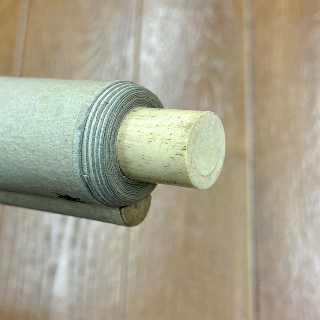 掛軸 雪洲 美人画 落款あり 桃の花 雪洲散史 彩色画 日本画