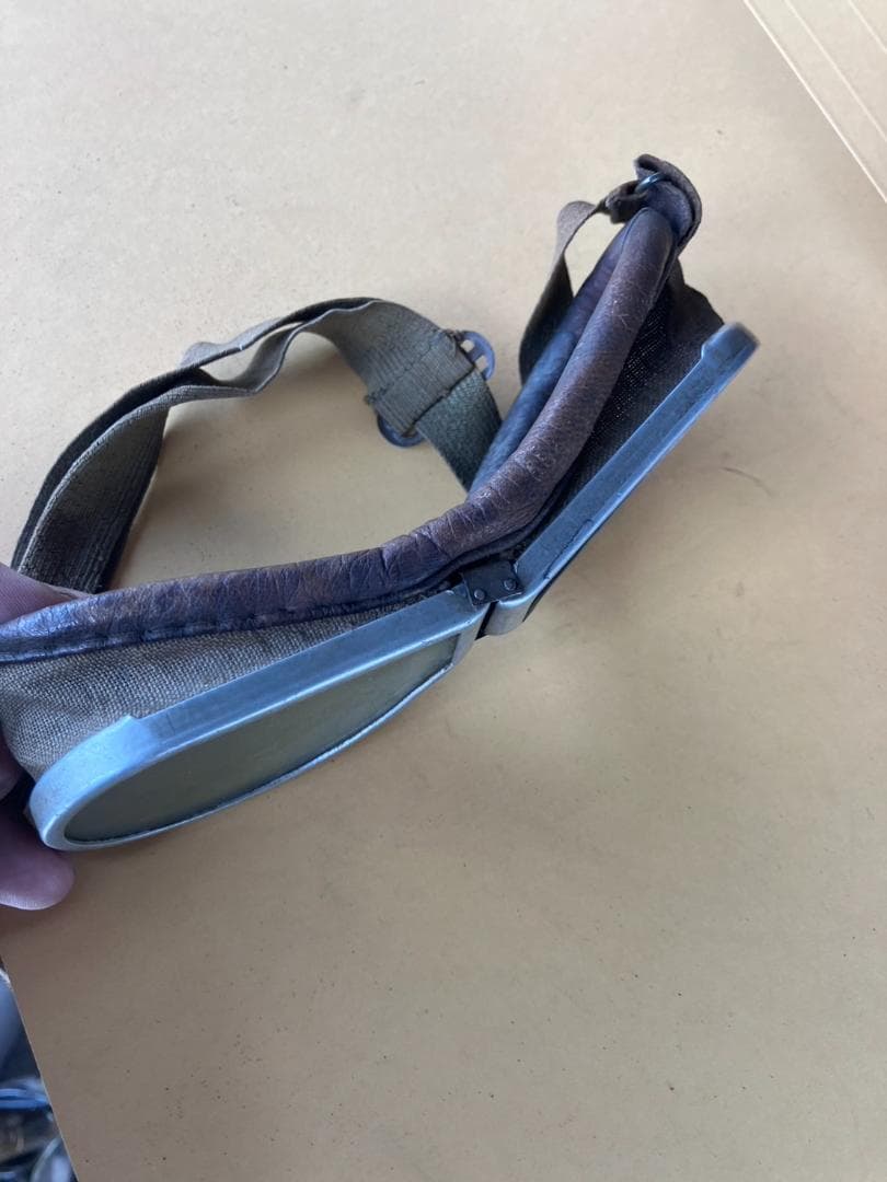 実物】旧日本軍戦車兵ヘルメットとゴーグルセット【本物】