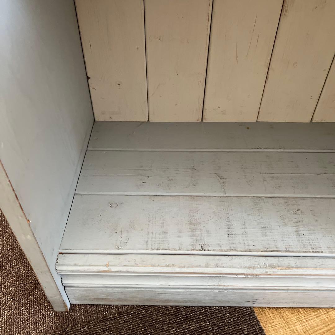 最終価格！アンティーク風に作ったブルーグレーの棚｜