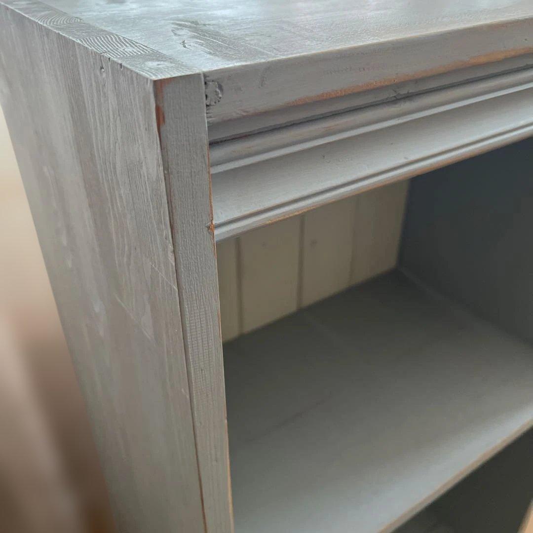 最終価格！アンティーク風に作ったブルーグレーの棚｜