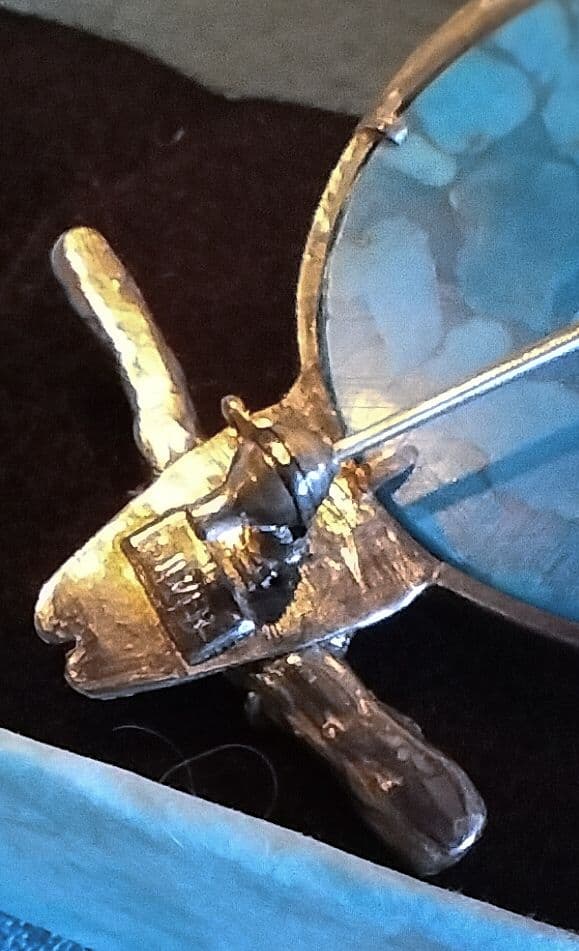 お値下げ！【希少】福島菊次郎 彫金ブローチ シルバー&トルコ石