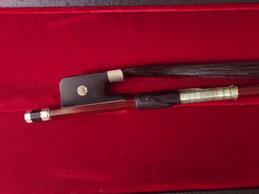 コントラバス弓　フレンチスタイル　ビンテージ　黒毛