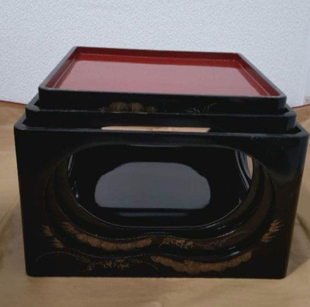 漆器　沈金金蒔絵　木製　脚付きお膳　大中小　御膳　殿様膳　本膳　骨董　時代物
