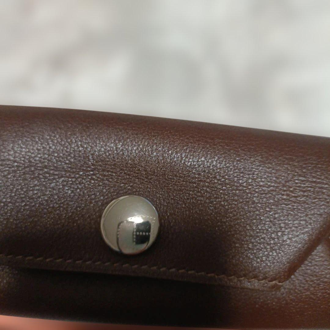 エルメスブラウンレザー 筆箱 ペンケース メガネケース