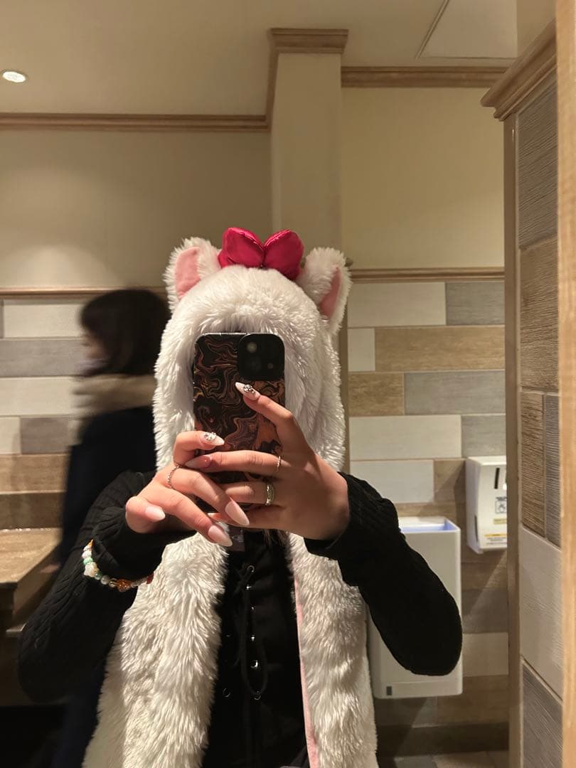 マリーちゃん ディズニー フード付きマフラー おしゃれキャット ファン