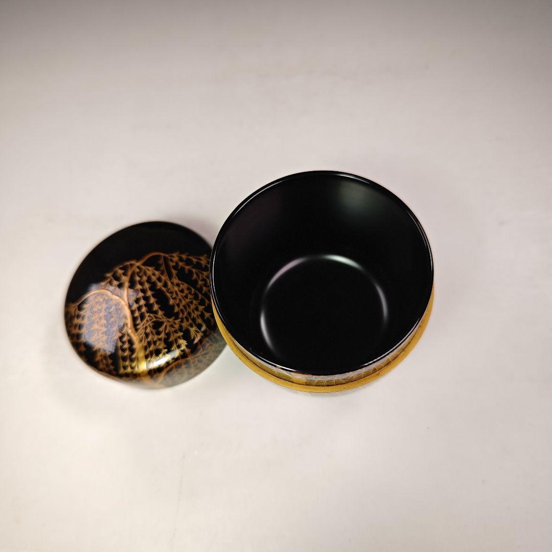 イ597 棗『景斎作』『芽柳 蒔絵 棗 共箱』茶道具