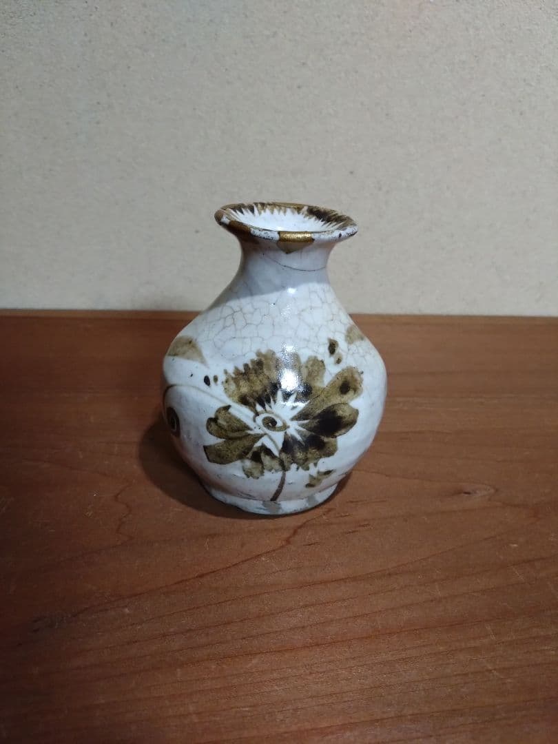 磁州窯 鉄絵 兎福 草花紋 小徳利