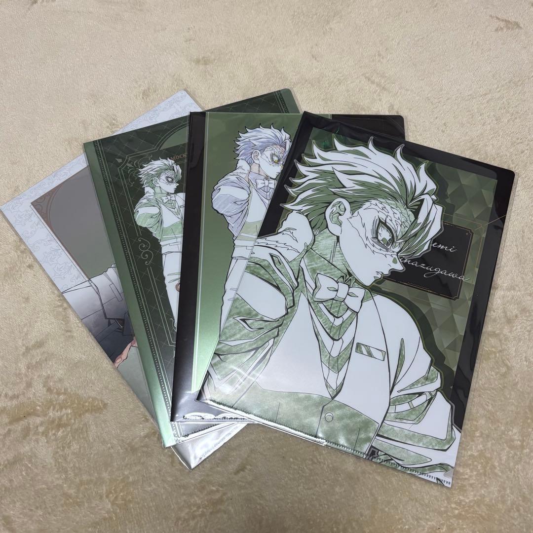 モクテルバー 不死川実弥 クリアファイル セット 鬼滅の刃 銀座 モクテルバー 不死川実弥 ロト クリアファイル 3種