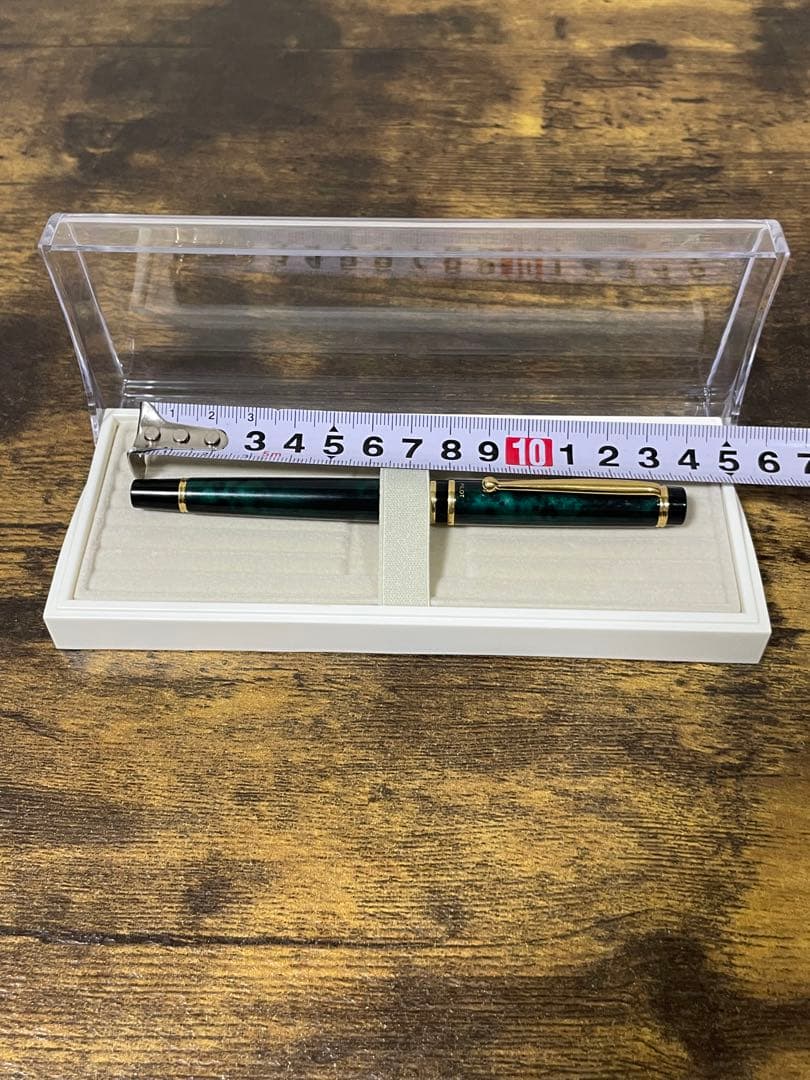 試筆のみ 1995年製 旧型 グランセ 14金 細字 グリーン マーブル 万年筆